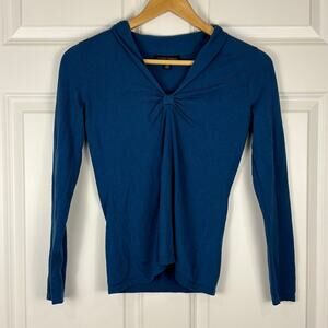 Vintage Banana Republic Silk Blue Long Sleeve Blouse Lightweight Sweater Y2K XS